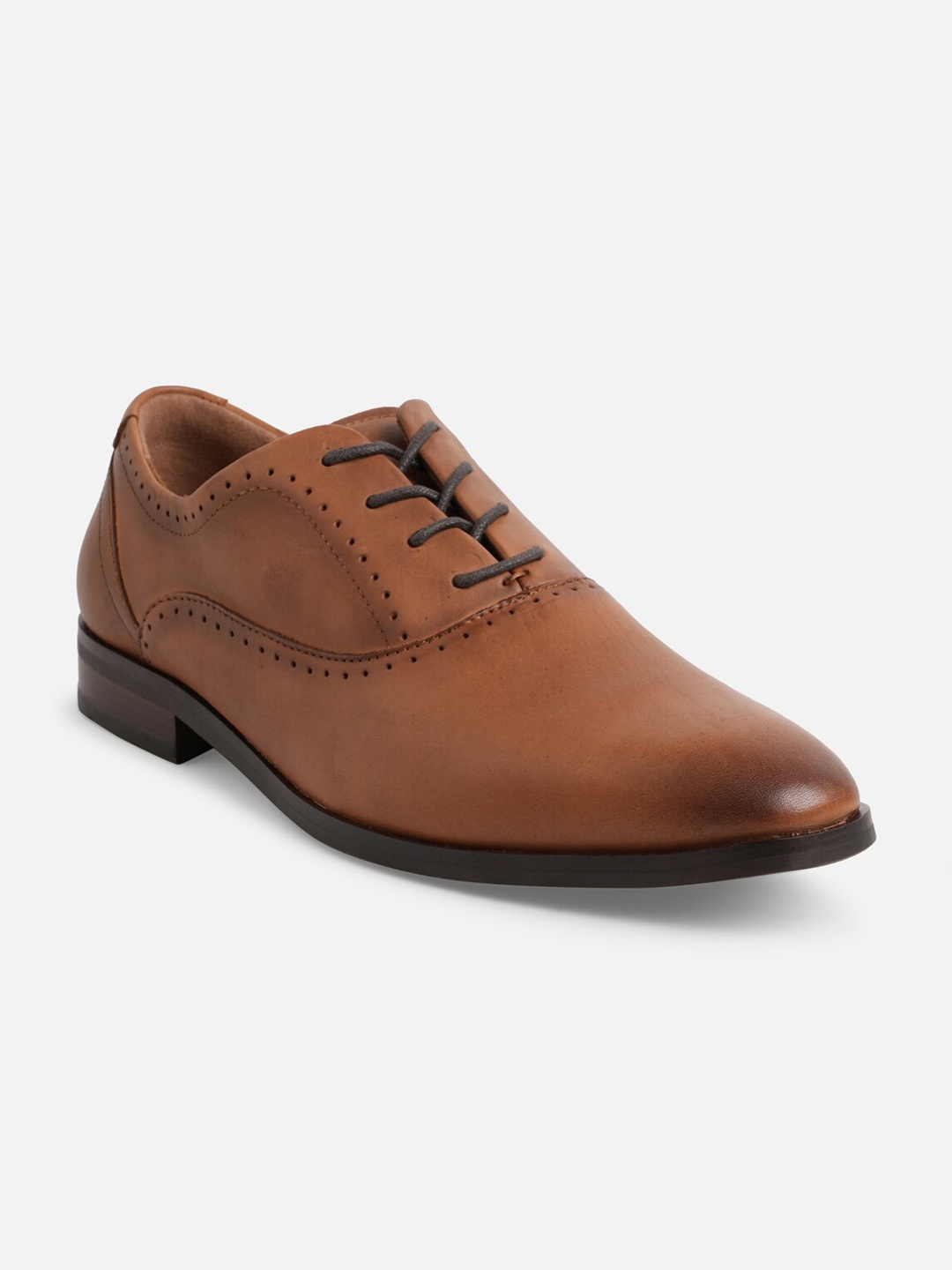 

ALDO Men Brown Solid Leather Brogues