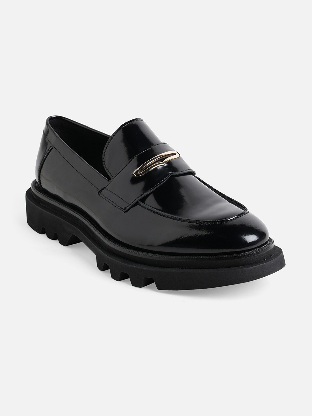 

ALDO Men Black Solid Leather Slip On Formal Shoes