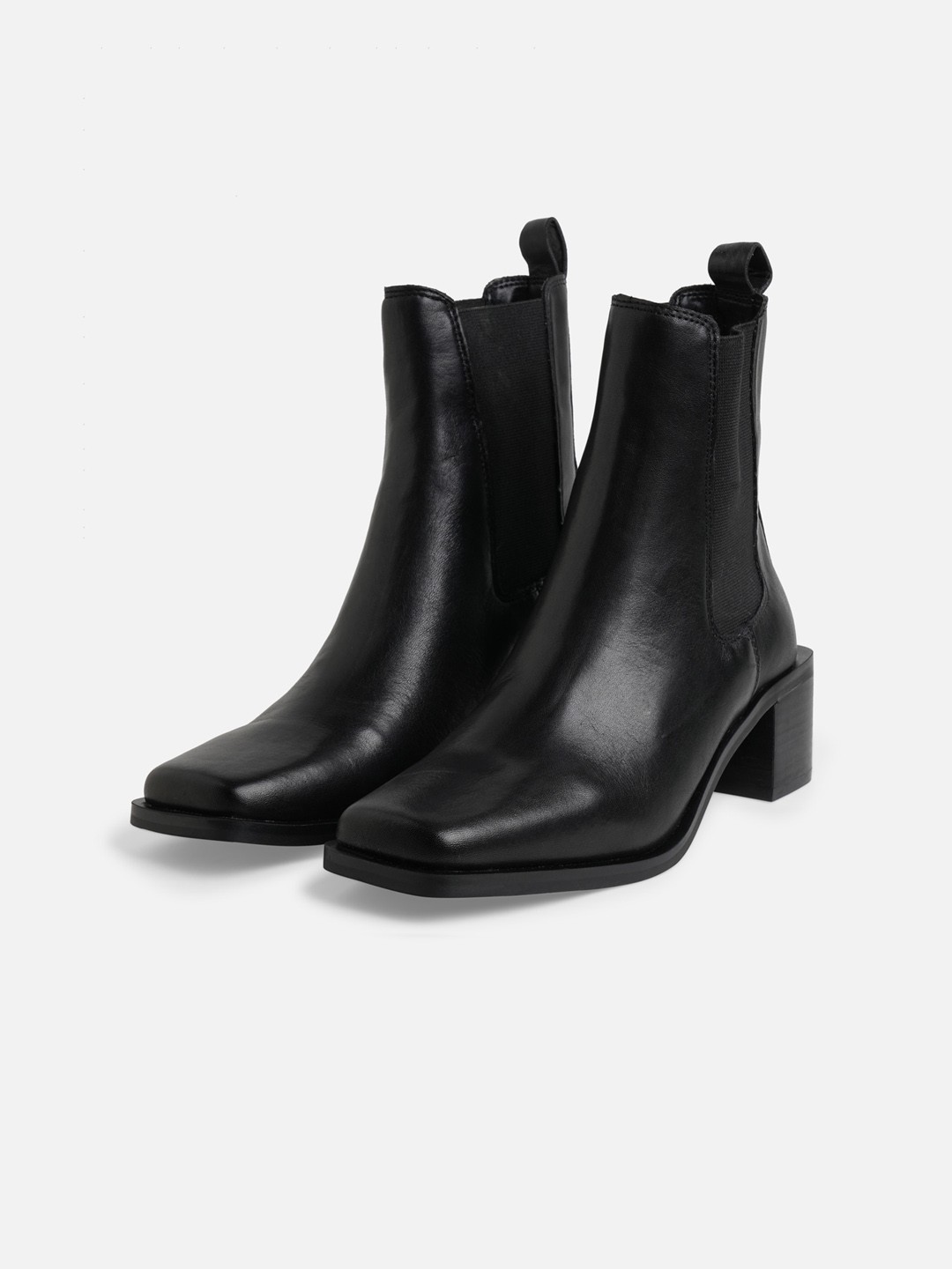 

ALDO Women Black Solid Leather Ankle Boots