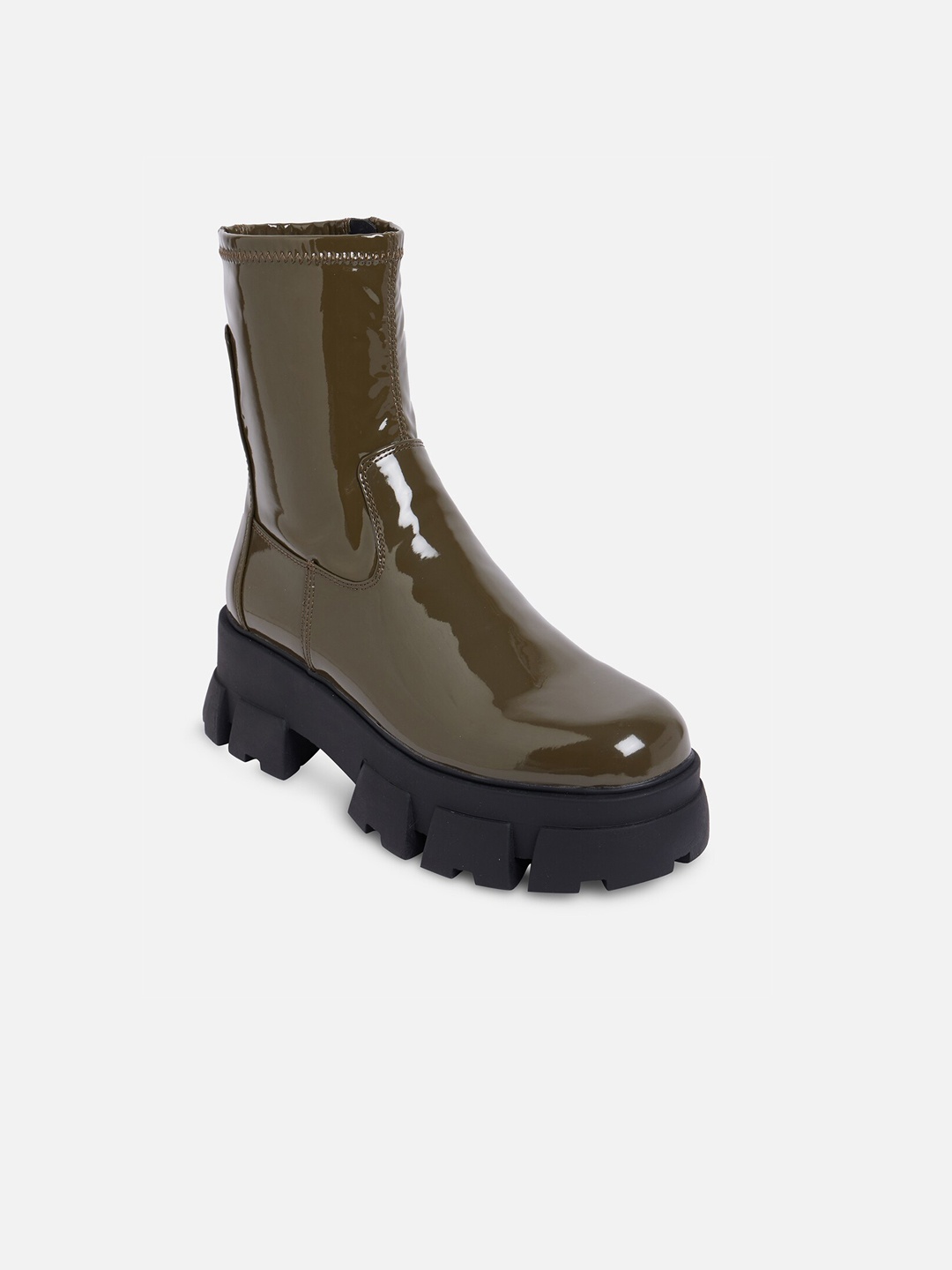 

ALDO Women Khaki Solid High-Top Boots