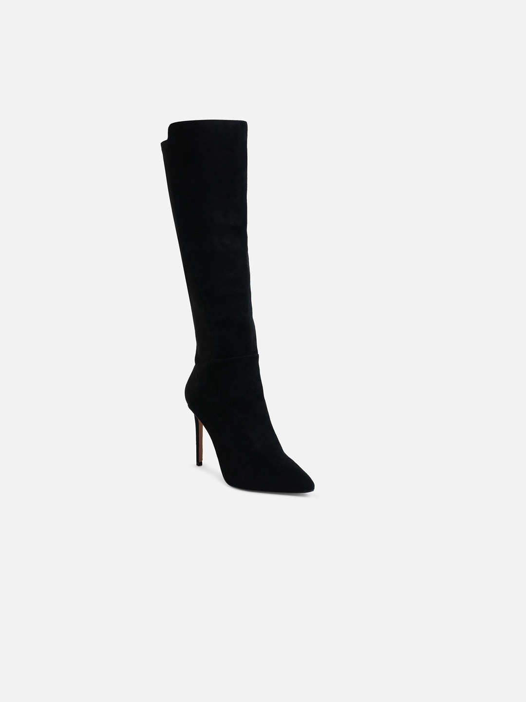 

ALDO Women Black Solid Leather Cowboy Boots