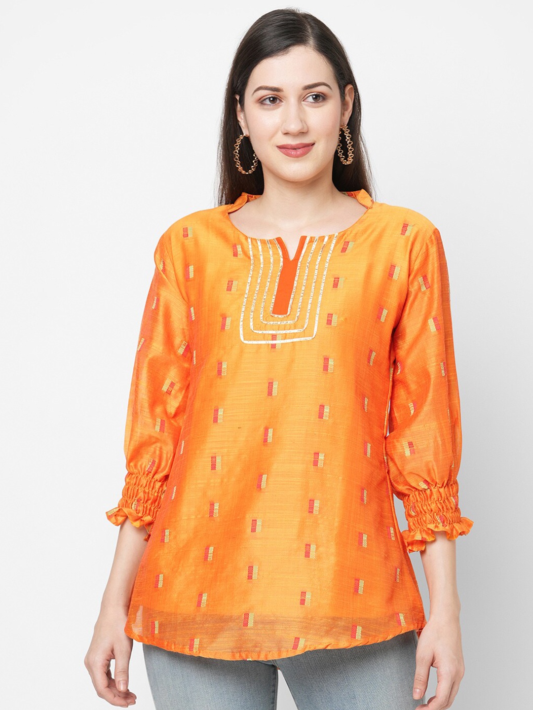 

Ayukti Women Gold-Toned & Pink Tunic