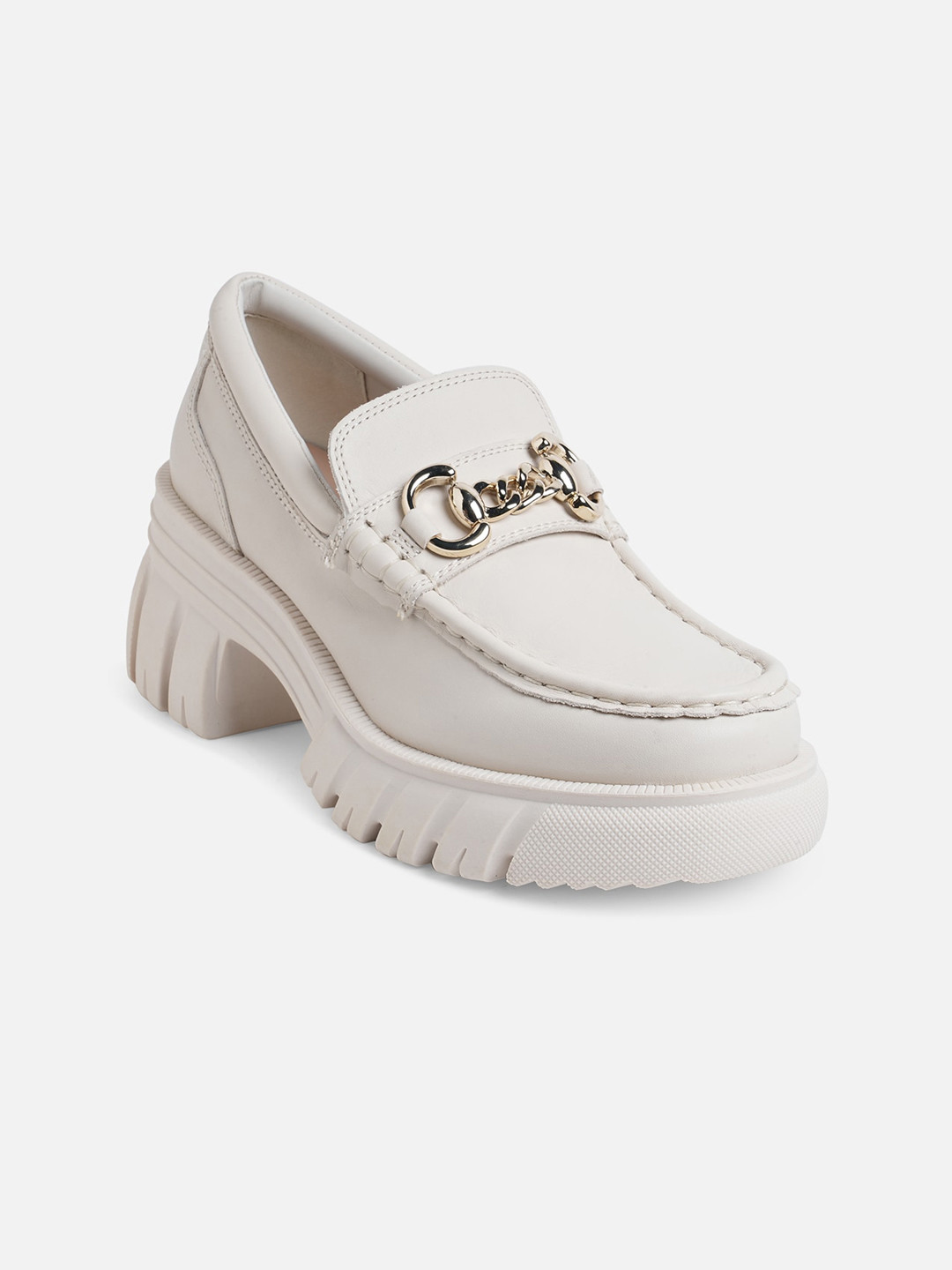 

ALDO Women White Leather Loafers