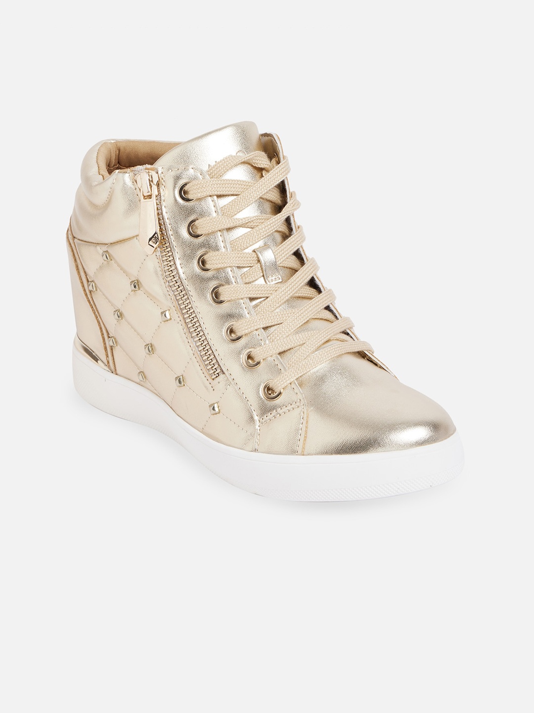 

ALDO Women Gold-Toned Metallic Embellished Sneakers