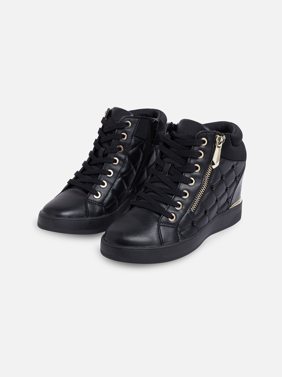 

ALDO Women Black Textured Sneakers