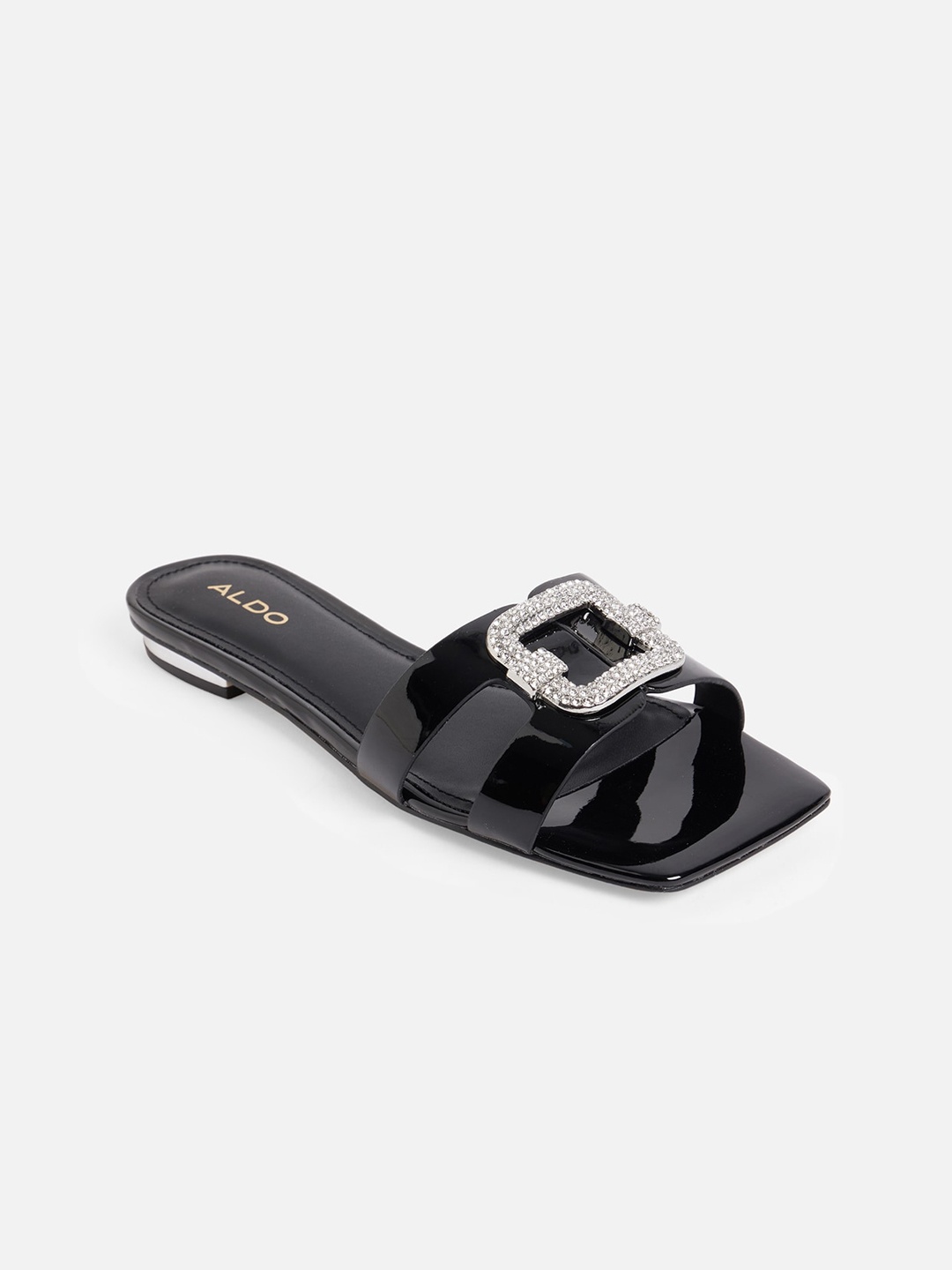 

ALDO Women Black Embellished Open Toe Flats
