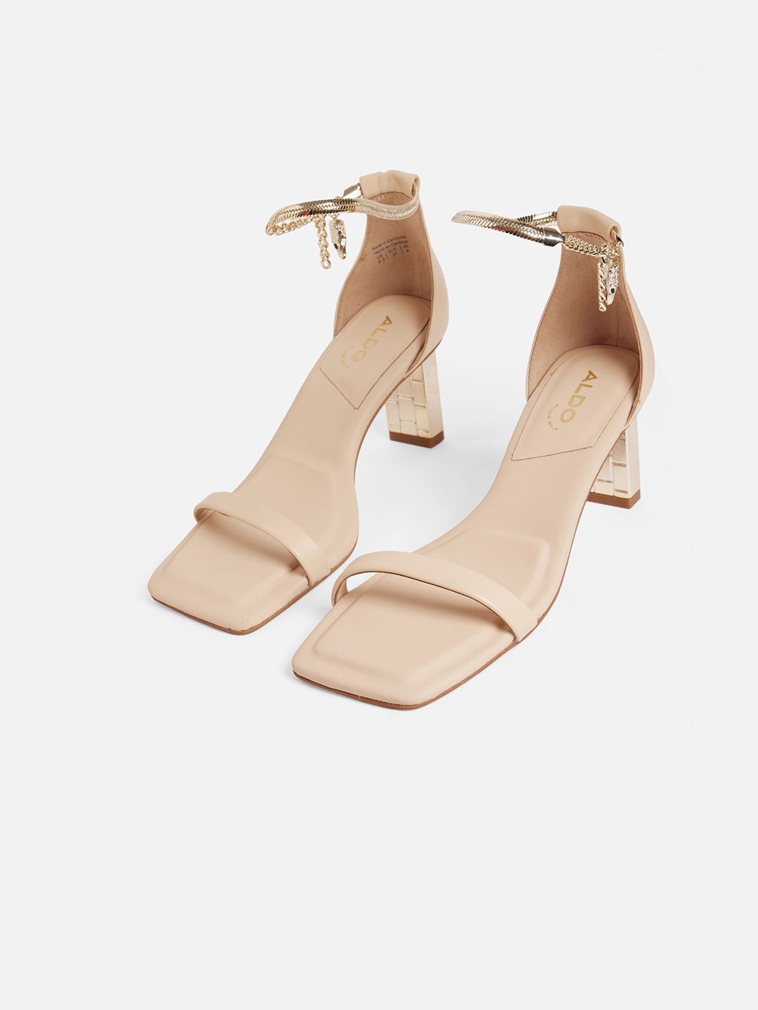 

ALDO Beige Leather Block Heels