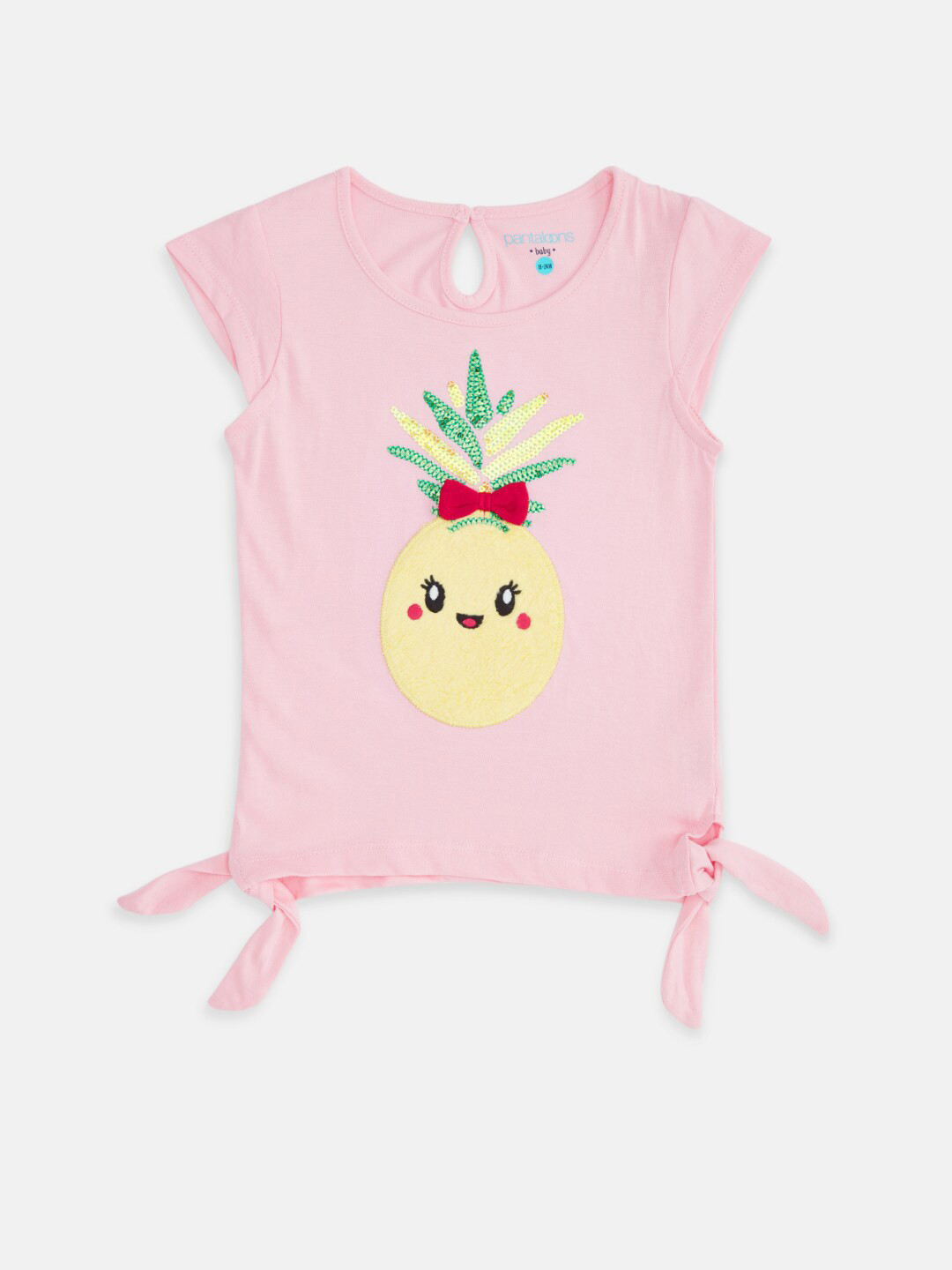 

Pantaloons Baby Girls Peach Printed T-shirt