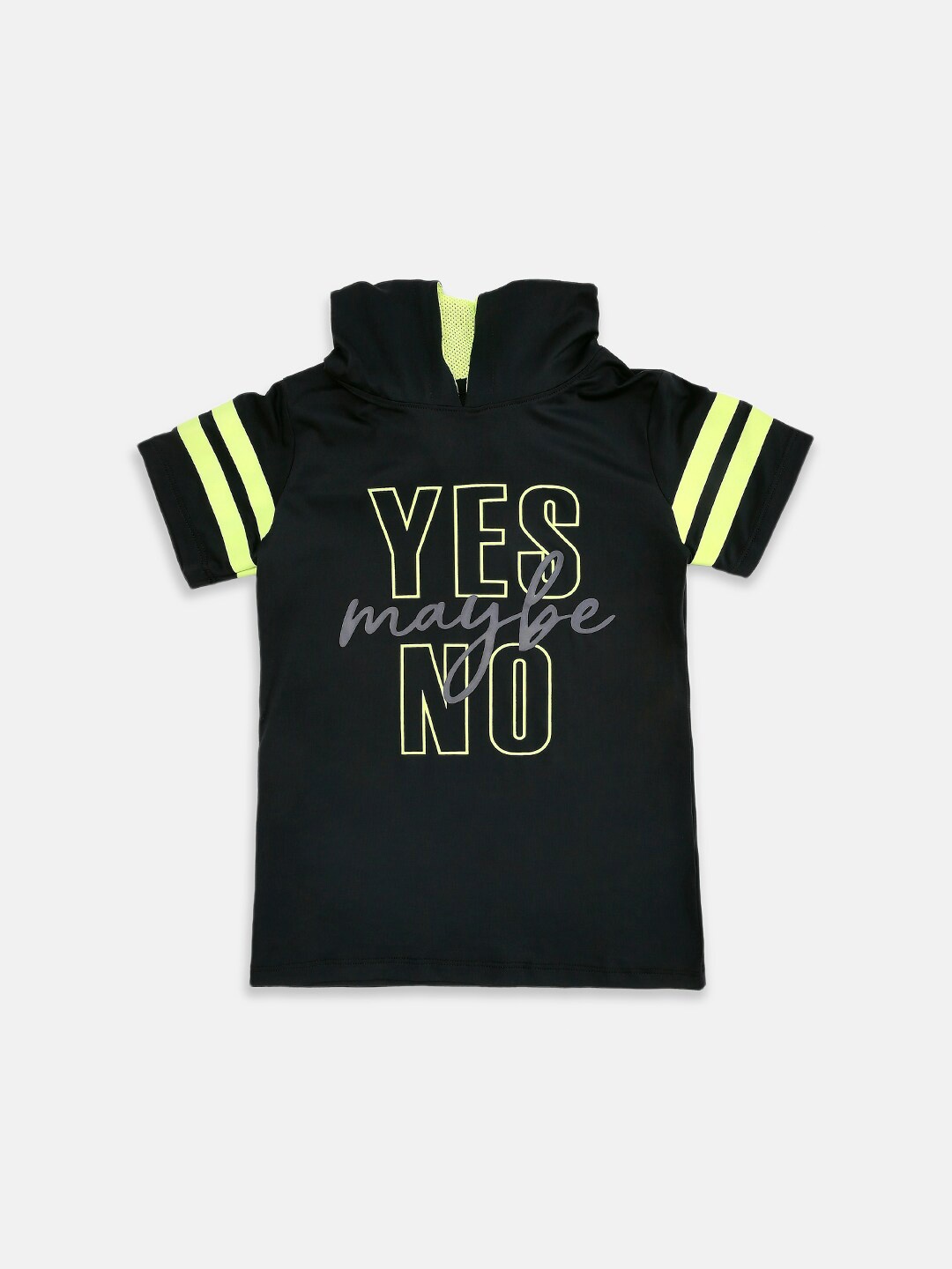 

Pantaloons Junior Girls Black Typography Printed T-shirt