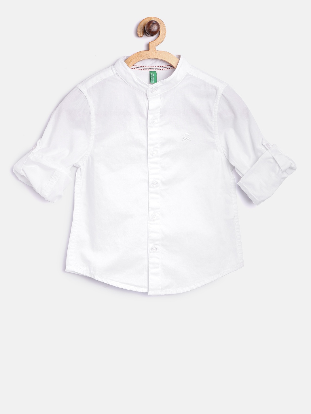 

United Colors of Benetton Boys White Solid Casual Shirt