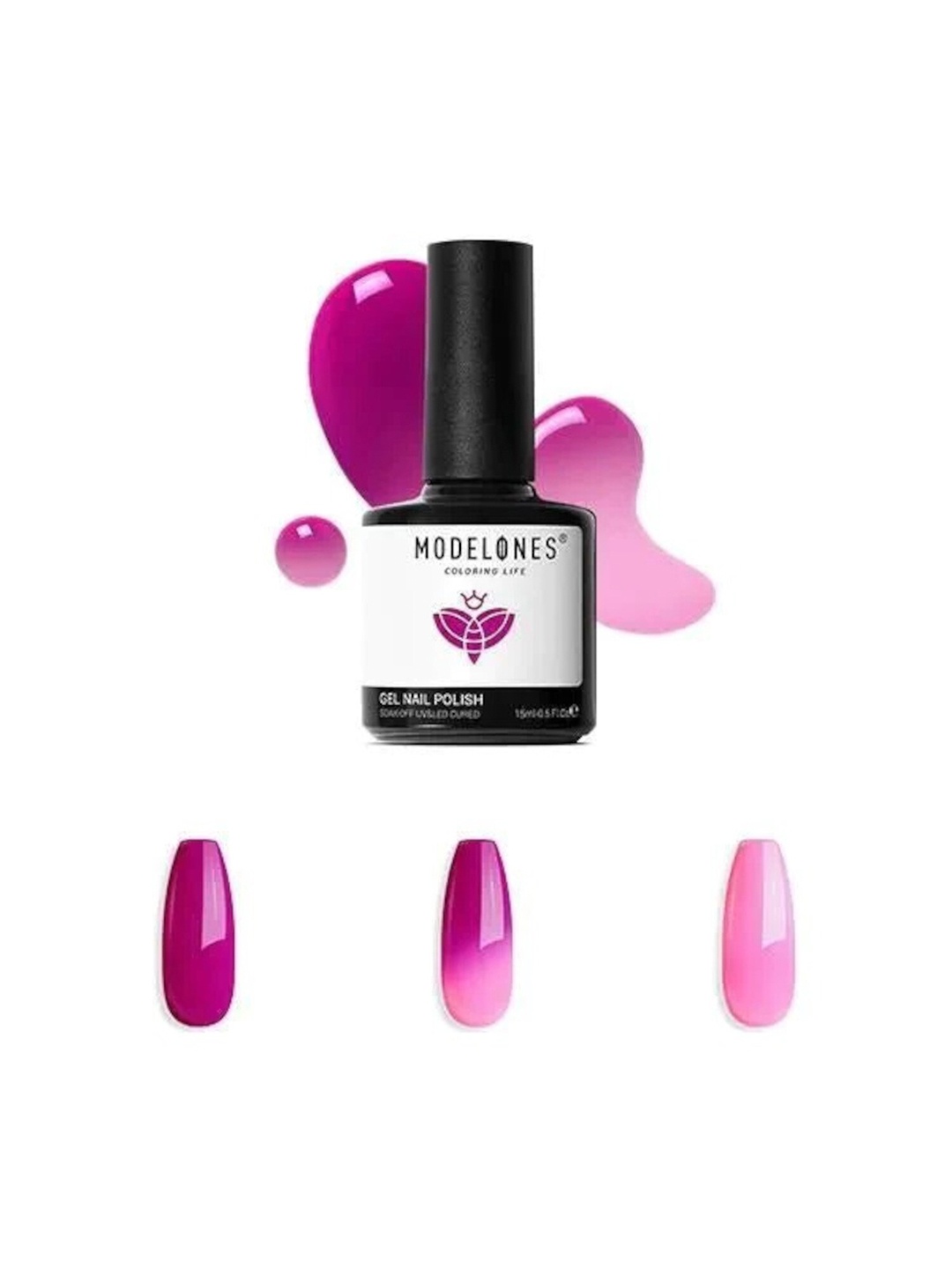 

Modelones Semi Permanent Soak Off UV LED Gel Nail Polish 7ml, Pink