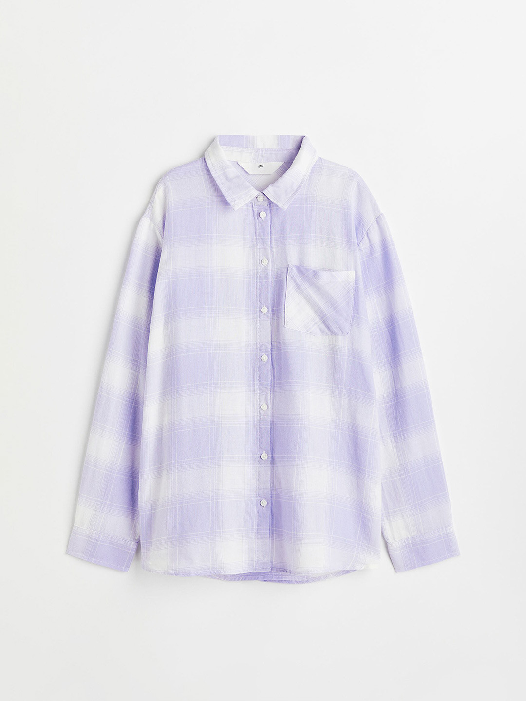 

H&M Girls White & Lavender Checked Cotton Shirt