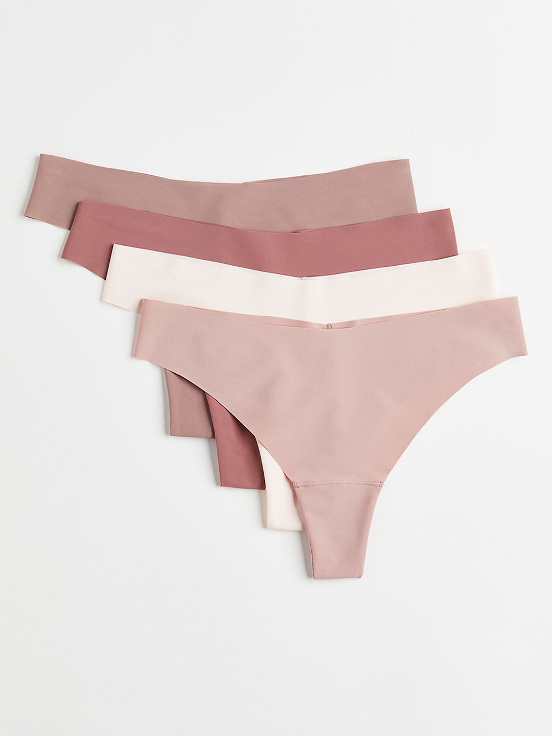

H&M Women 4-Pack Solid Bikini Briefs 1061300008, Pink