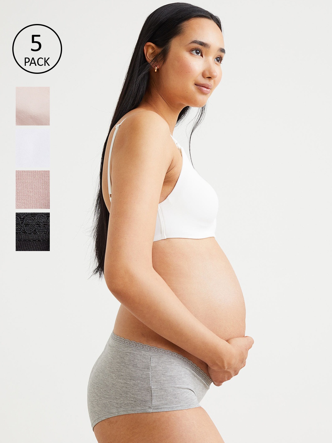 

H&M Women MAMA 5-Pack Hipster Briefs, Grey