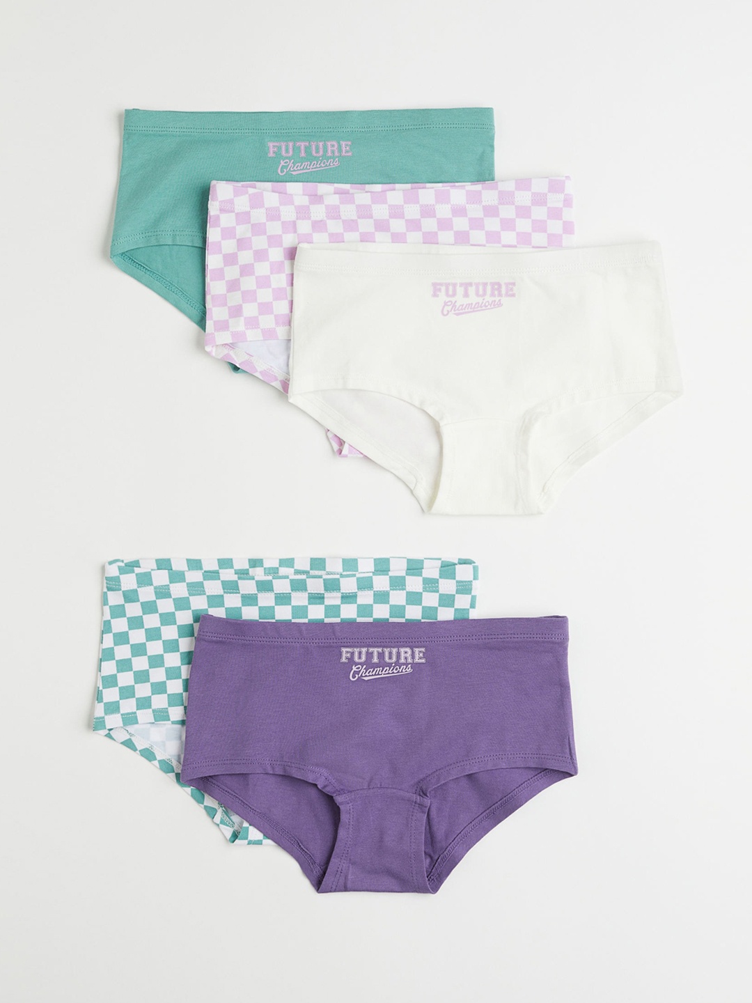 

H&M Girls 5-Pack Cotton Hipster Briefs, Green