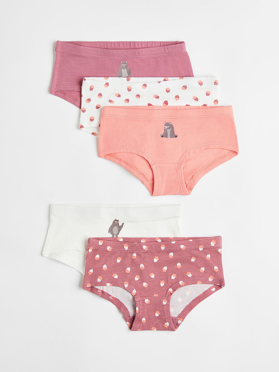 

H&M Girls Pack Of 5 Printed Hipster Briefs, Pink