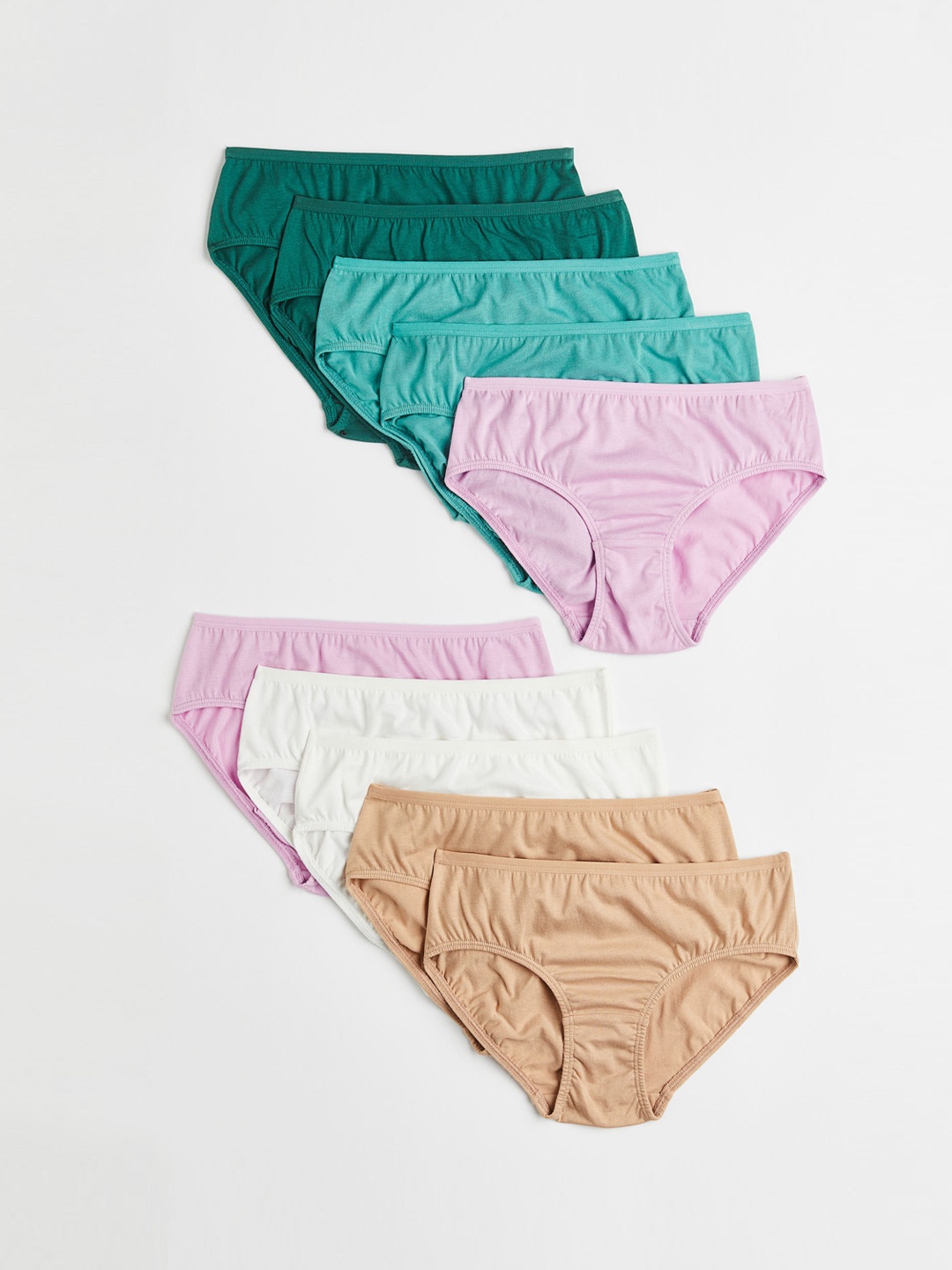 

H&M Girls 10-Pack Solid Pure Cotton Briefs, Beige