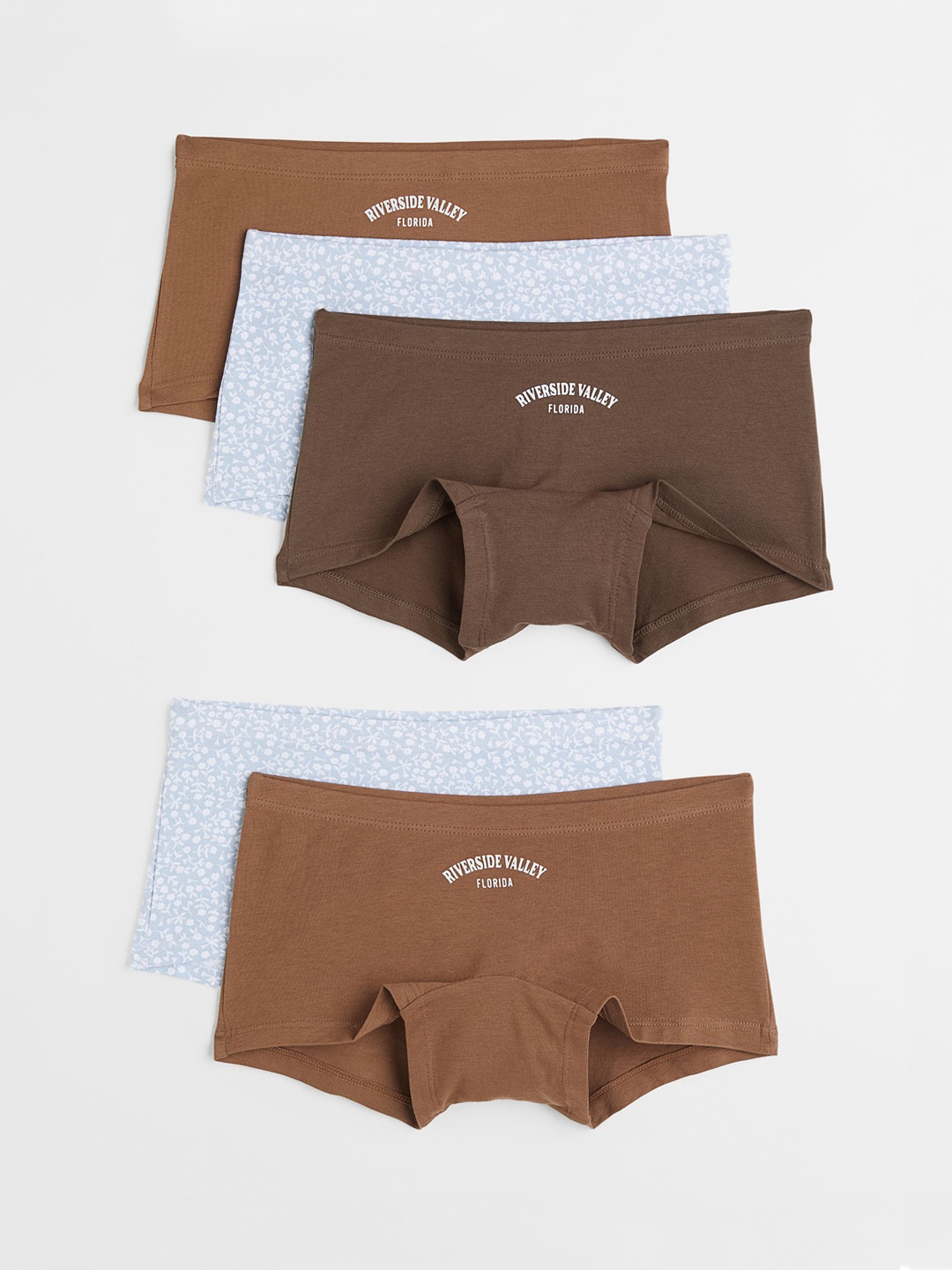 

H&M Girls 5-Pack Cotton Boxers, Blue