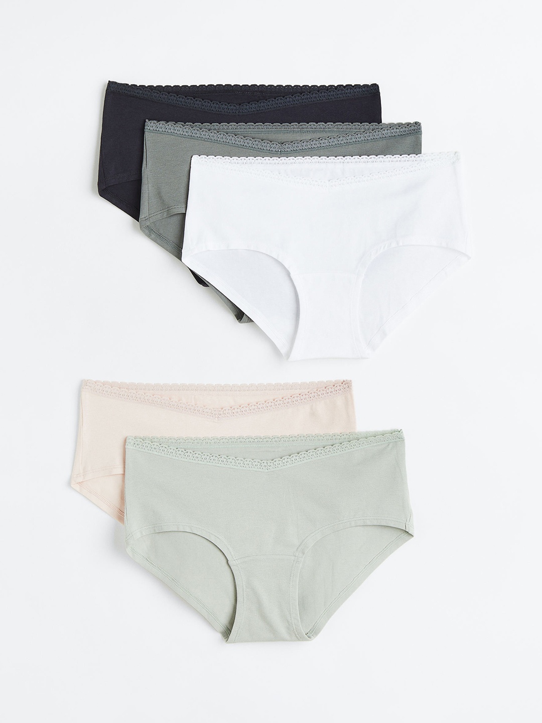 

H&M Women Pack Of 5 Solid Hipster Briefs, Blue