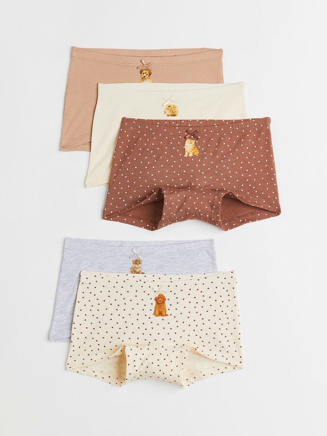 

H&M Girls 5-Pack Boxer Briefs, Beige