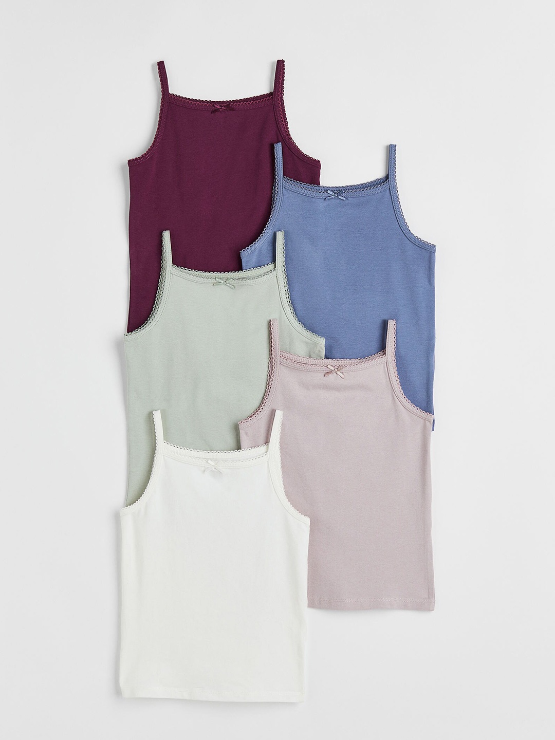 

H&M Girls 5-pack jersey vest tops, Blue