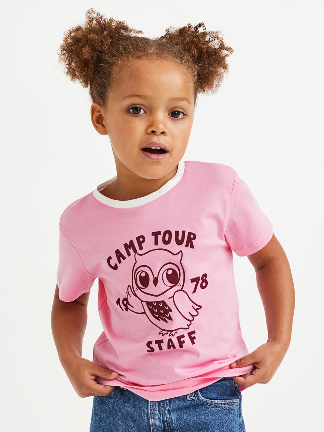 

H&M Girls Pink Printed Jersey Top