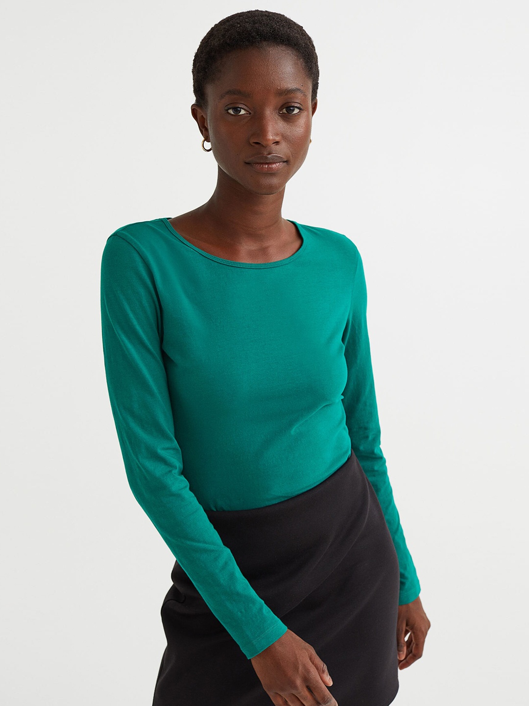 

H&M Woman Long-sleeved jersey top, Green