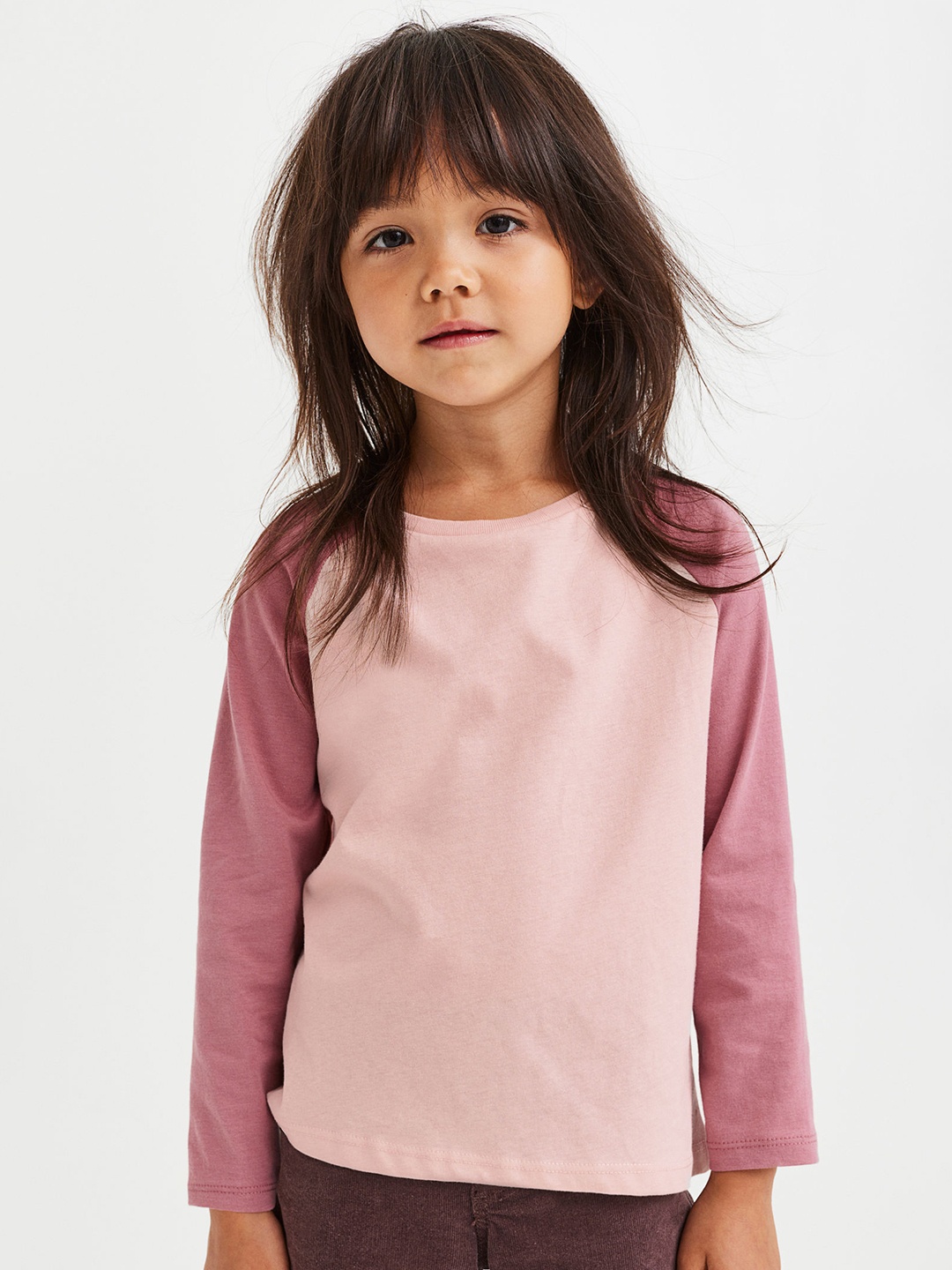 

H&M Girls Solid Pure Cotton Top, Pink