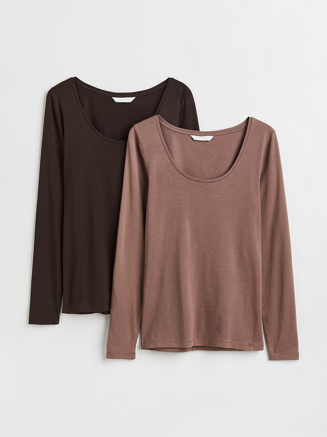 

H&M Women 2-Pack Jersey Tops, Beige