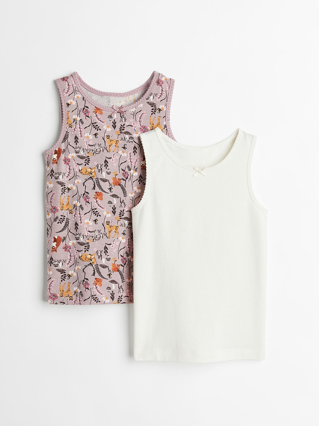 

H&M Girls 2-Pack Vest Tops, White
