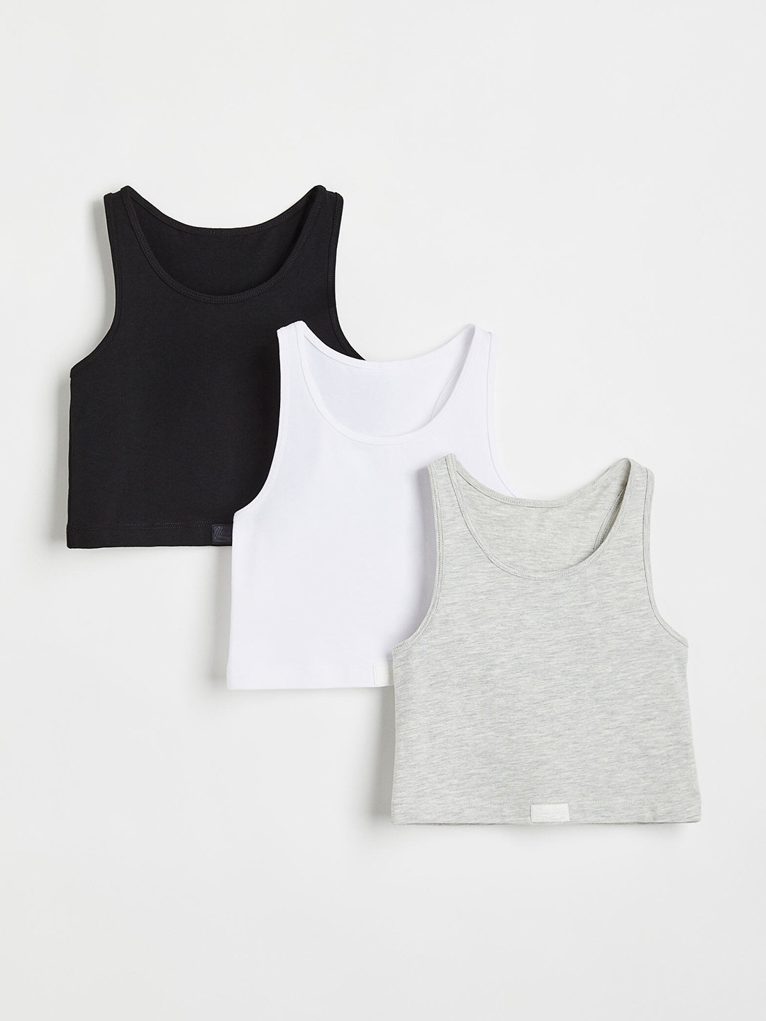 

H&M Girls 3-pack tops, Black