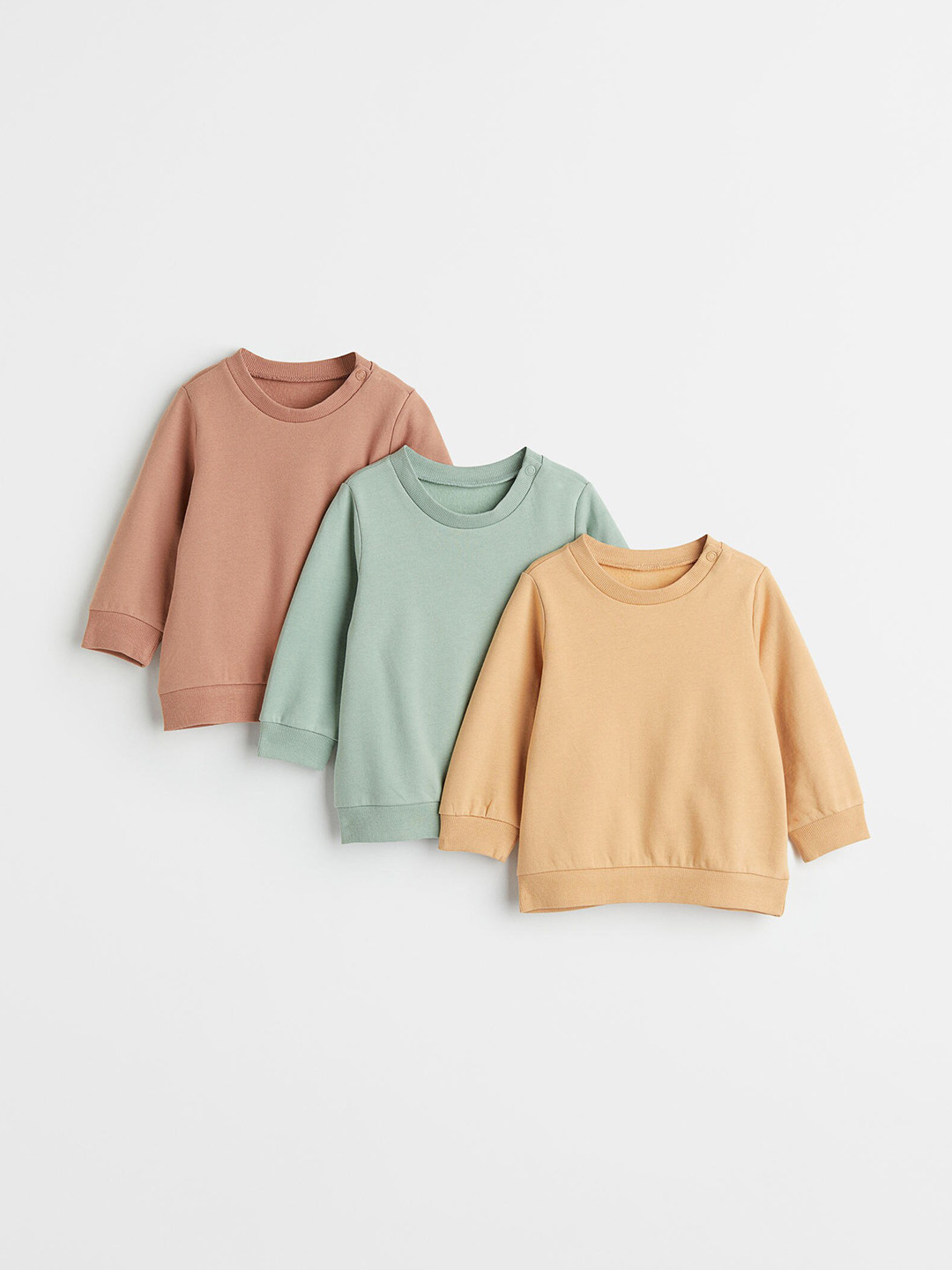 

H&M Kids Boys 3-pack cotton sweatshirts, Beige