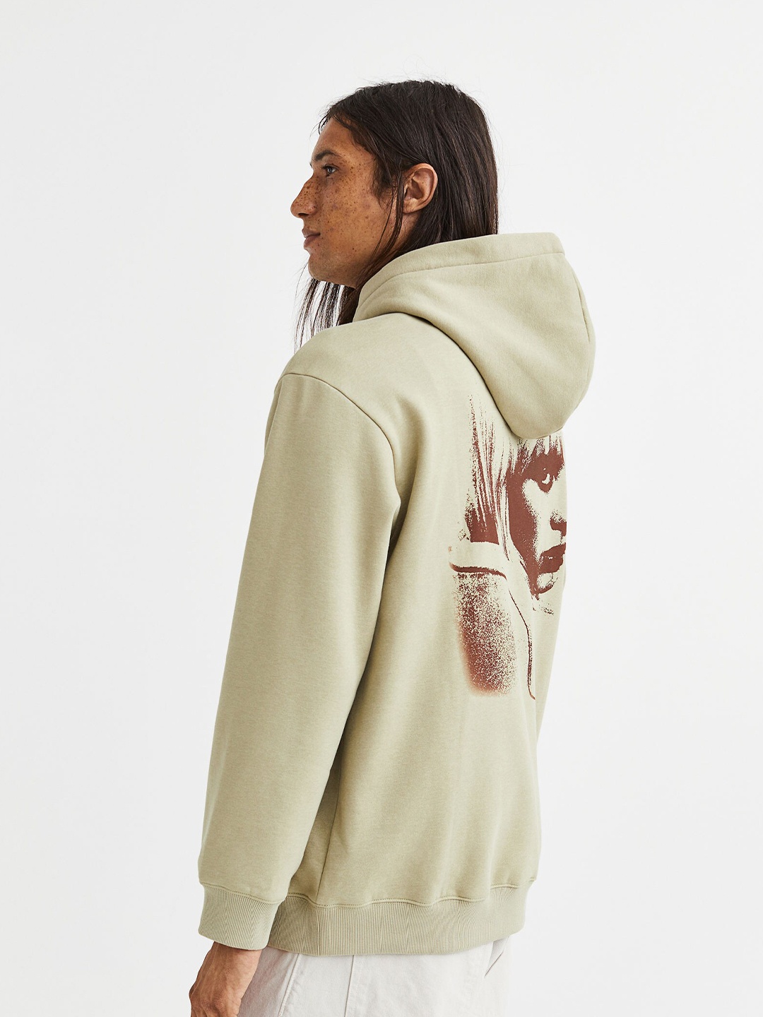 

H&M Men Relaxed Fit Hoodie, Beige