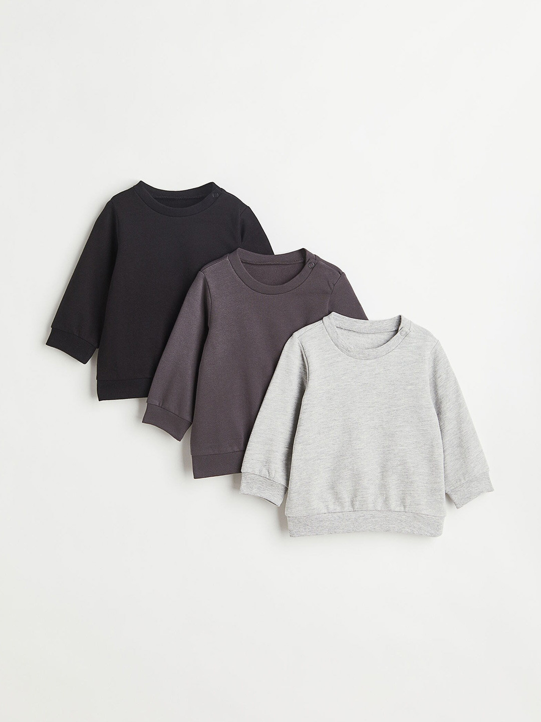

H&M Boys 3-Pack Cotton Sweatshirts, Black
