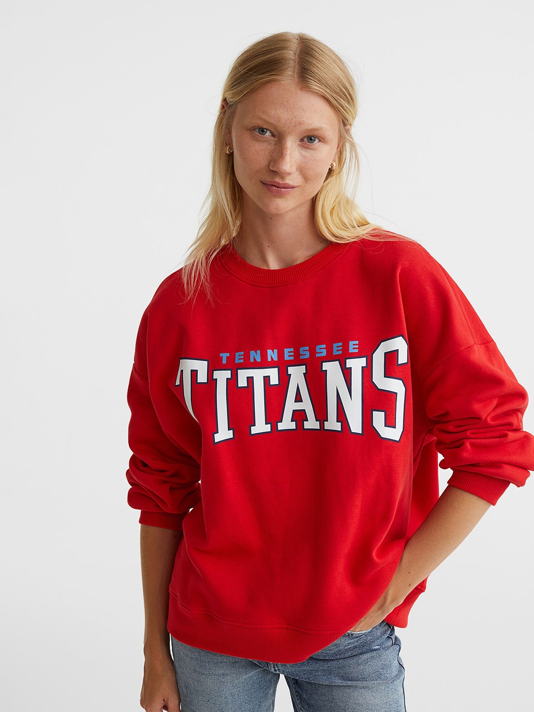 

H&M Women Red Motif-Detail Sweatshirt