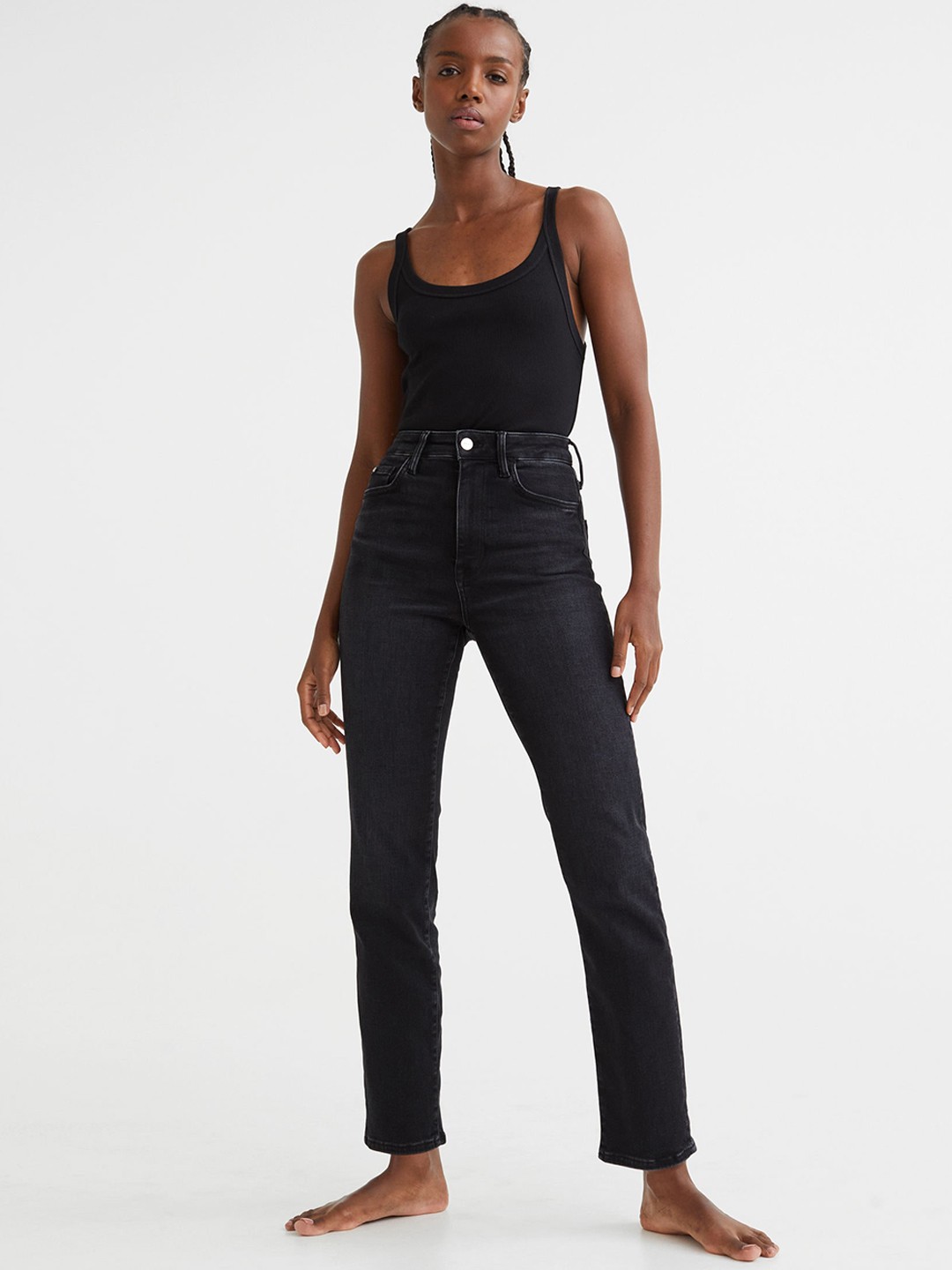 

H&M Women Slim Fit High-Rise Jeans, Black