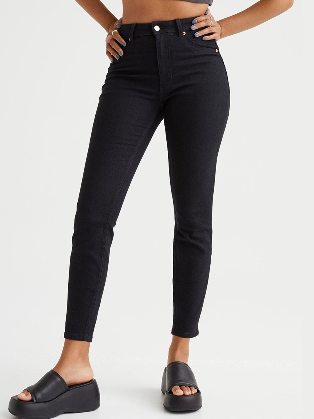 

H&M Women Skinny High Jeans, Black