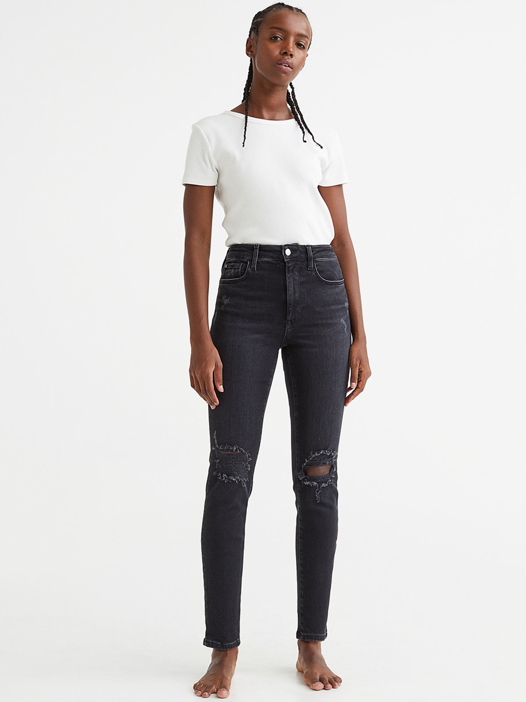 

H&M Woman True To You Skinny High Jeans, Black