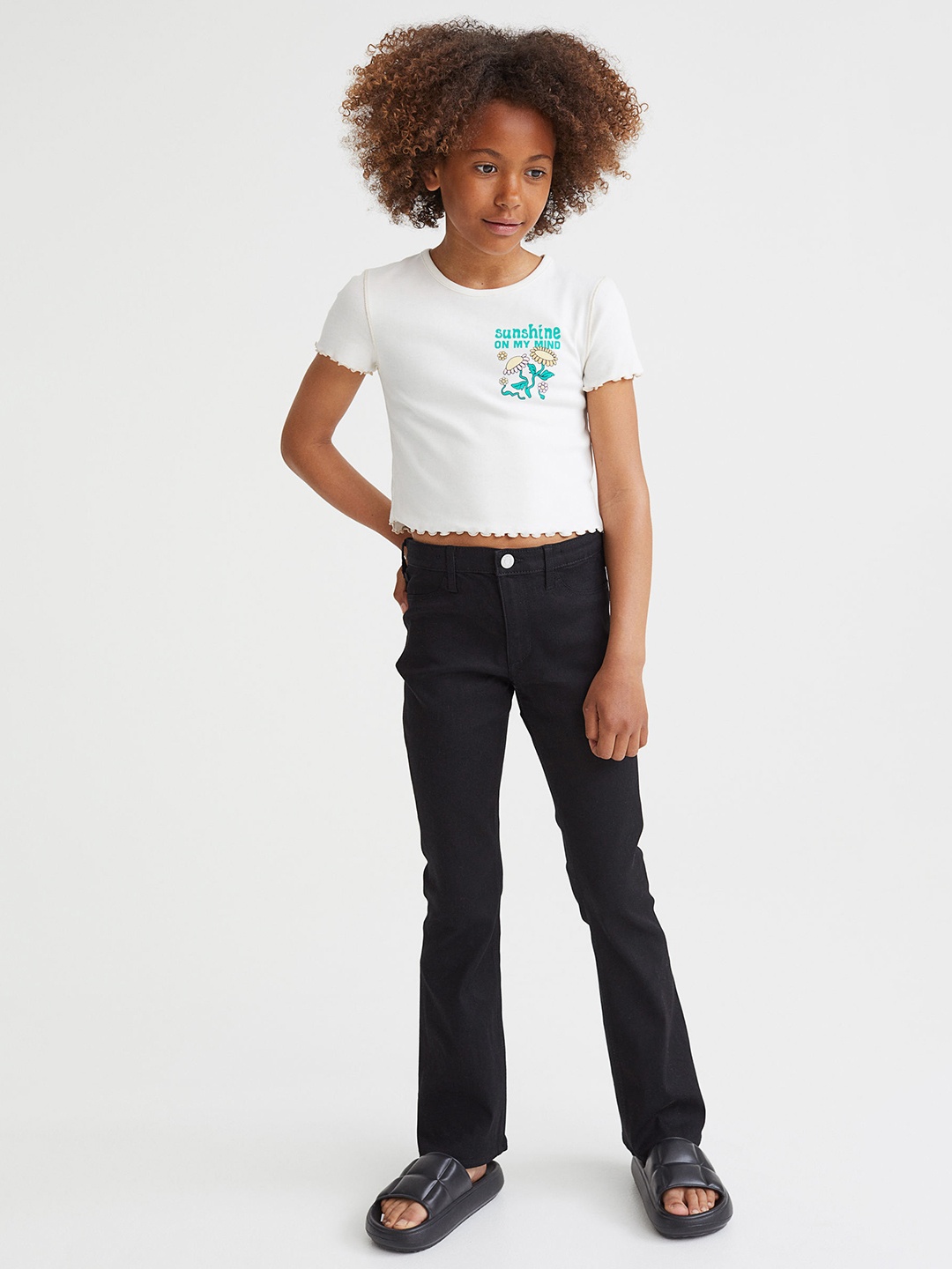

H&M Kids Girls Superstretch Flare Fit Jeans, Black
