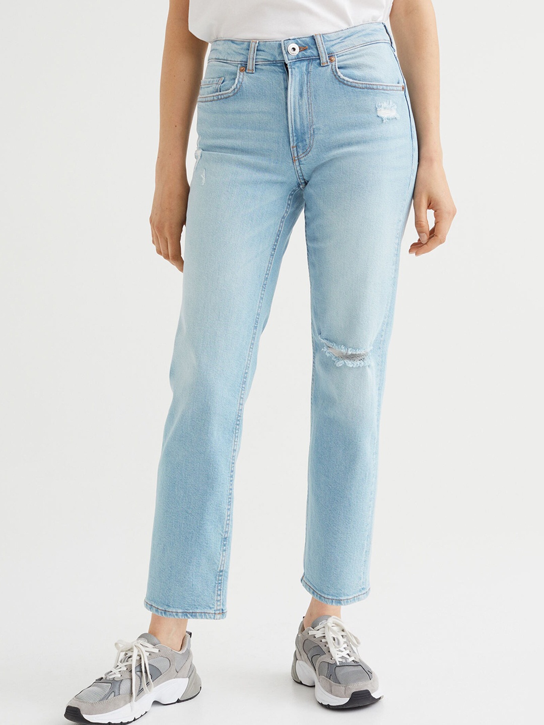 

H&M Woman Straight Regular Ankle Jeans, Blue