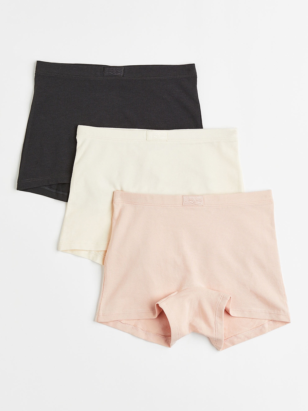 

H&M Girls Pack Of 3 Solid Boxer-Style Briefs, Black