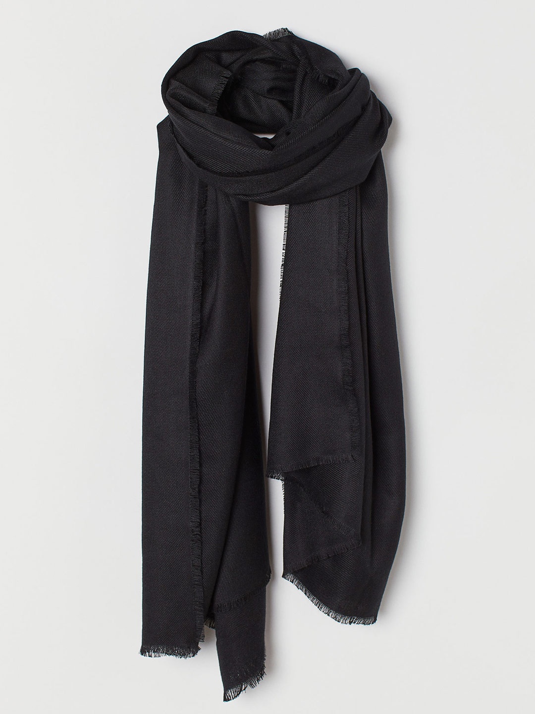 

H&M Women Solid Cotton Scarf, Black