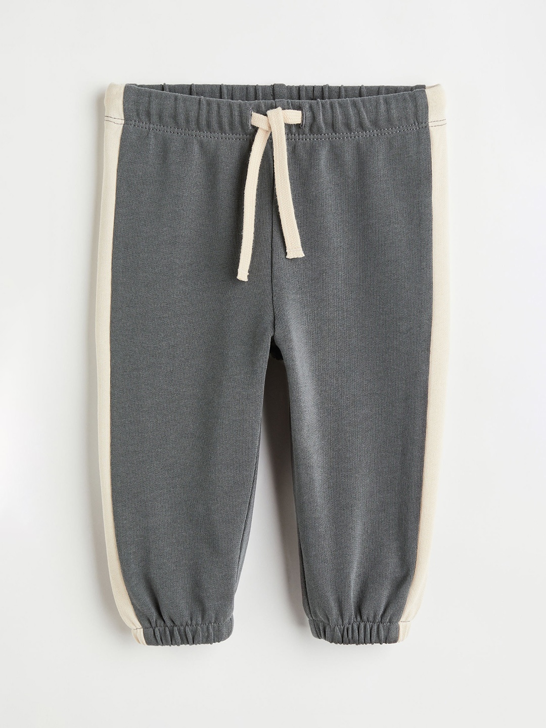 

H&M Girls Solid Cotton Joggers Trousers, Grey