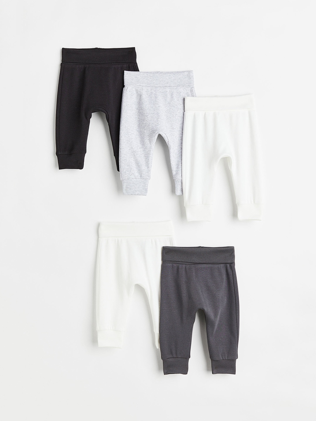 

H&M Girls 5-Pack Cotton Trousers, Black