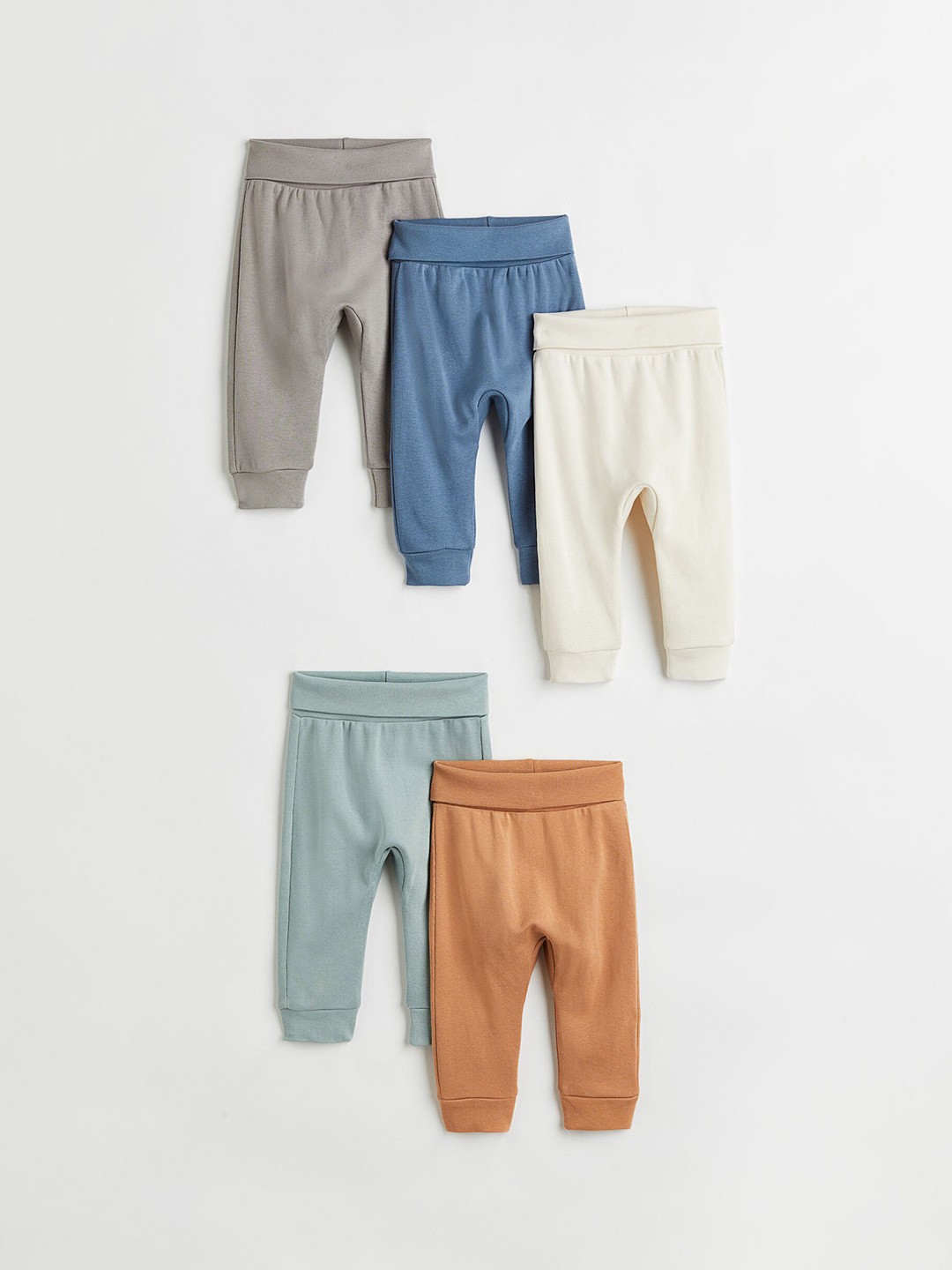 

H&M Girls 5-Pack Cotton Trousers, Blue