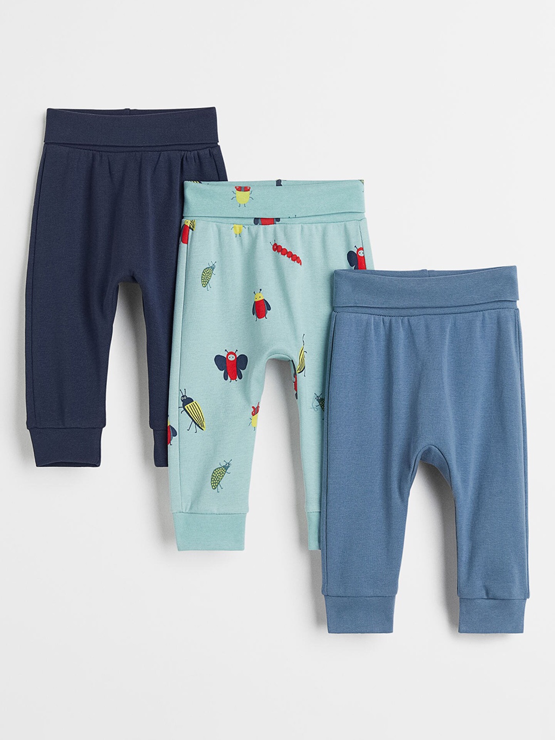 

H&M Girls Pack Of 3 Cotton Joggers Trousers, Blue
