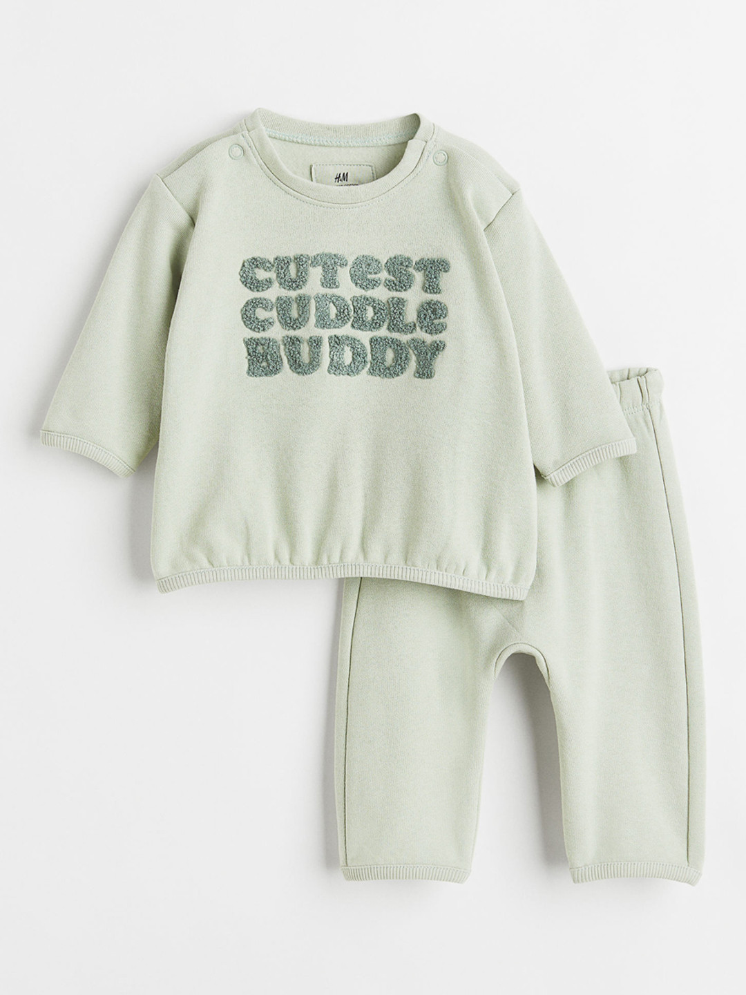 

H&M Boys 2-piece cotton sweatshirt set, Green
