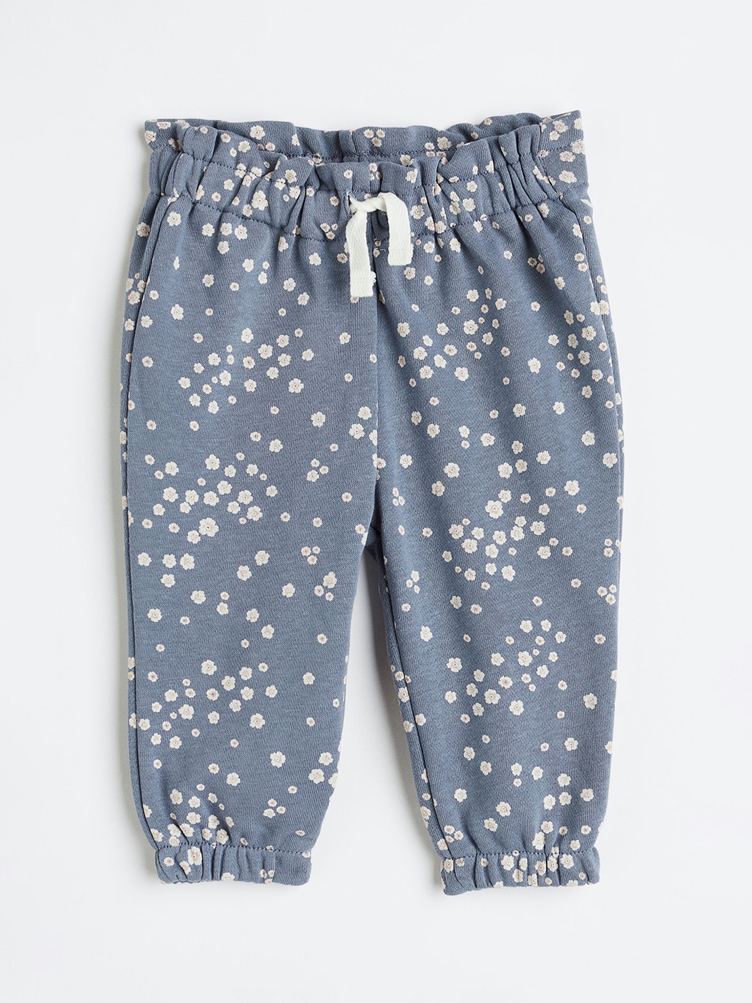 

H&M Girls Printed Cotton Joggers Trousers, Blue