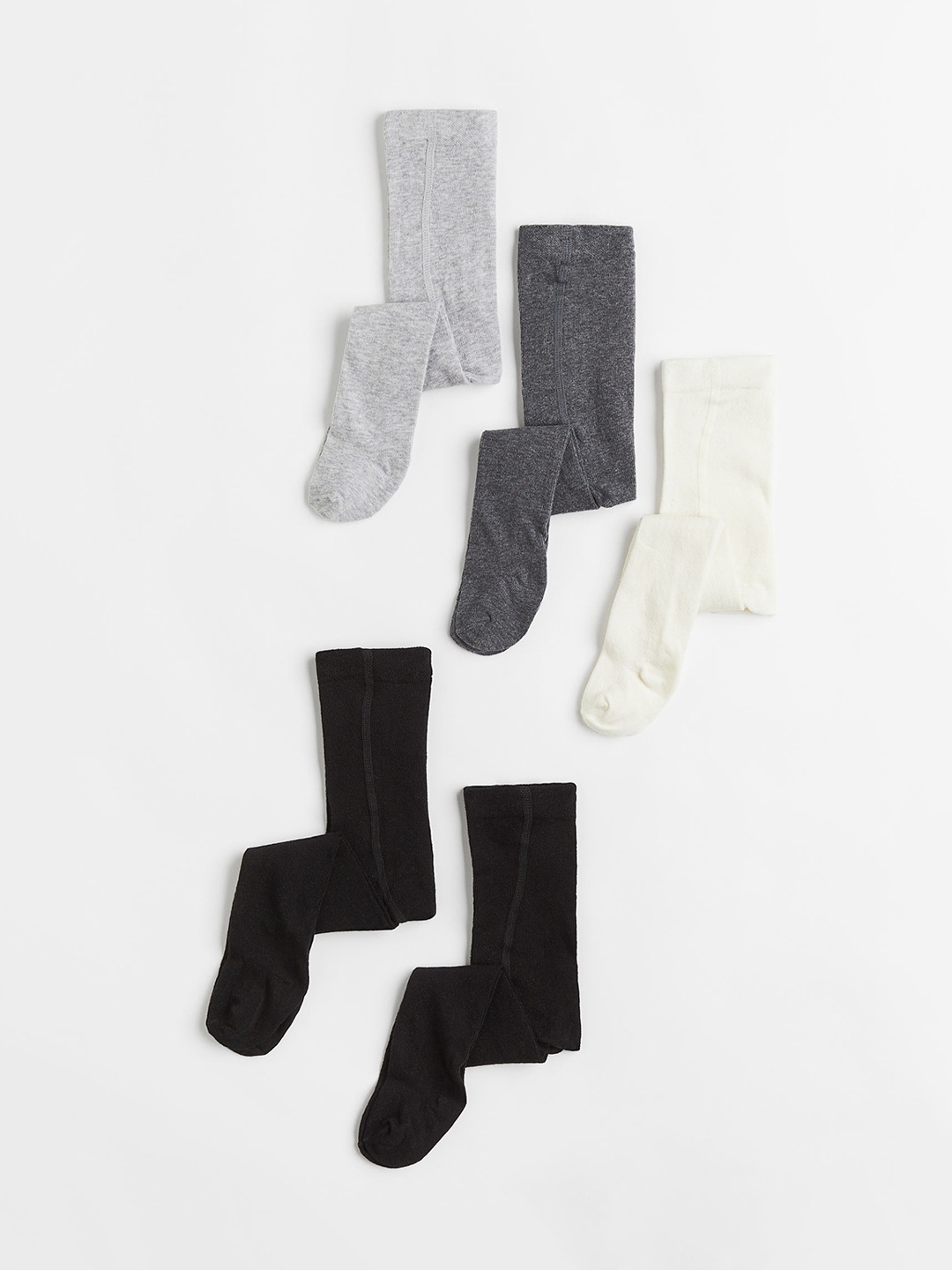 

H&M Girls 5-Pack Fine-Knit Tights, Black