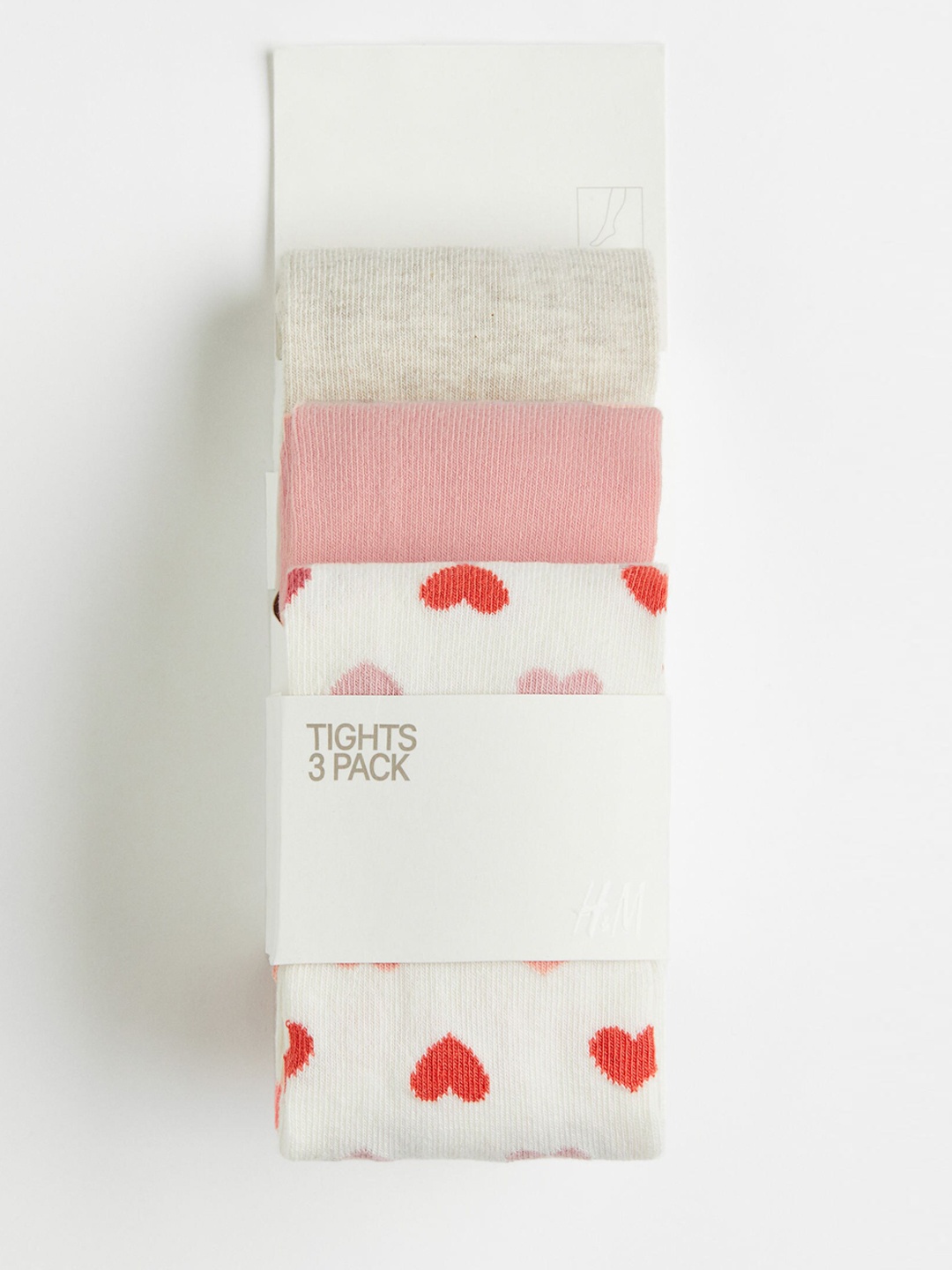 

H&M Girls Pack Of 3 Solid Knitted Tights, Beige